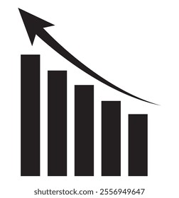 Growing bar graph icon in black on a white background.