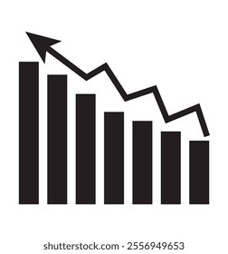Growing bar graph icon in black on a white background.