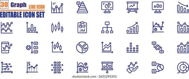Growing bar graph icon set. Containing performance, gain, improvement, grow, chart, increase, evolution and development icons.