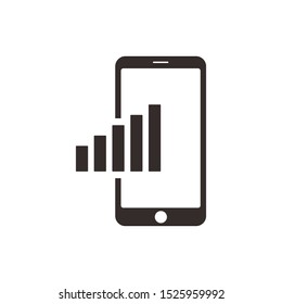 Growing bar graph icon, Signal bar icon on a white background. Vector illustration