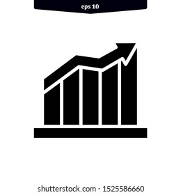 Growing bar graph icon vector illustration. eps 10