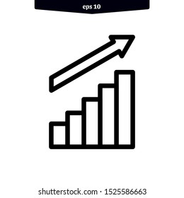 Growing bar graph icon vector illustration. eps 10