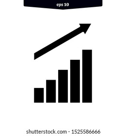 Growing bar graph icon vector illustration. eps 10