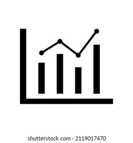 Growing Bar graph icon vector on white background