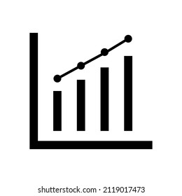 Growing Bar graph icon vector on white background