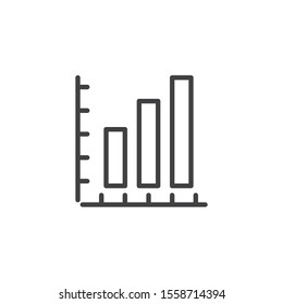 Growing bar graph line icon. linear style sign for mobile concept and web design. Financial graph outline vector icon. Statistic infographic symbol, logo illustration. Analytics report vector graphics