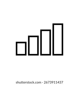 Growing bar graph showing increasing performance and success