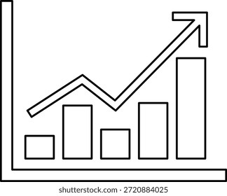 Gráfico de barra de crecimiento con Vector de flecha de tendencia