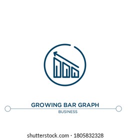 growing bar graph vector line icon. Simple element illustration. growing bar graph outline icon from business concept. Can be used for web and mobile
