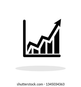Growing bar icon in trendy flat style. Growth / Profit / Chart symbol for your web site design, logo, app, UI Vector EPS 10. - Vector