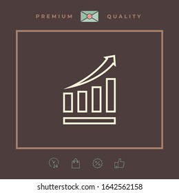 Growing bars graphic icon with rising arrow. Graphic elements for your design