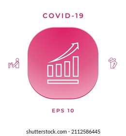 Growing bars graphic icon with rising arrow