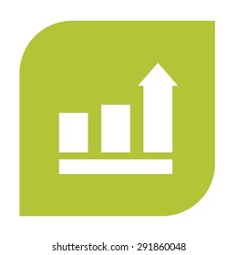Growing bars graphic icon with rising arrow