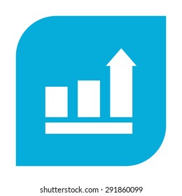 Growing bars graphic icon with rising arrow