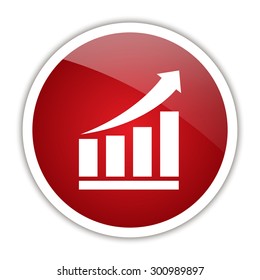 Growing bars graphic icon with rising arrow