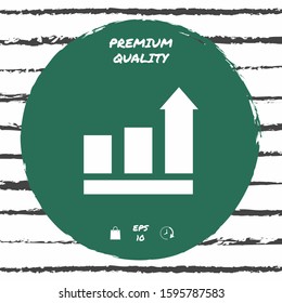 Growing bars graphic with rising arrow. Icon. Graphic elements for your design