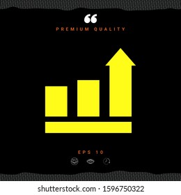 Growing bars graphic with rising arrow. Icon. Graphic elements for your design