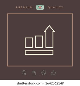 Growing bars graphic with rising arrow. Icon. Graphic elements for your design