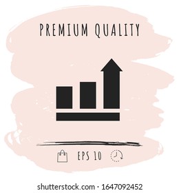Growing bars graphic with rising arrow. Icon. Graphic elements for your design