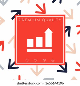 Growing bars graphic with rising arrow. Icon. Graphic elements for your design