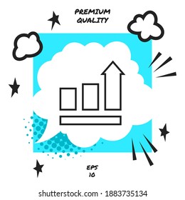 Gráfica de barras de crecimiento con flecha ascendente. Icono. Elementos gráficos para su diseño