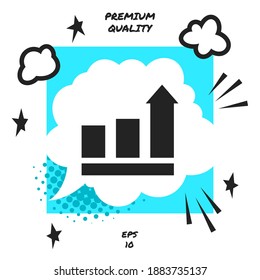 Gráfica de barras de crecimiento con flecha ascendente. Icono. Elementos gráficos para su diseño