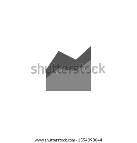 Growing bars graphic with rising arrow. Flat vector web icon or sign on grey background with shadow. Collection modern trend concept design style illustration symbol