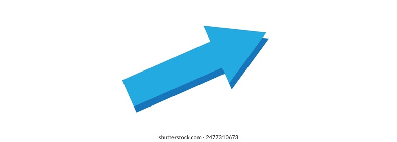 Growing Blue Arrow. Growth chart sign. Flexible arrow indication statistic. Colorful curve arrow of trend on transparent. Trading stock news impulses. Trade infographic. vector design