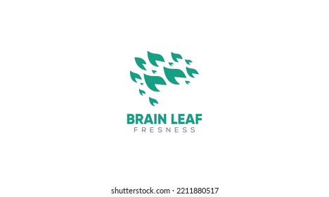 Growing brain logo combination brain logo with Leafs logo
