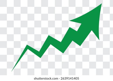 Growing business 3d green arrow on white. Profit arow Vector illustration.Business concept, growing chart. Concept of sales symbol icon with arrow moving up. Economic Arrow With Growing Trend.