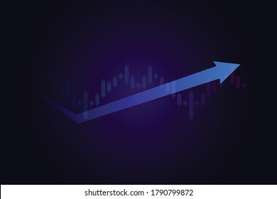 GROWING BUSINESS ARROW BACKGROUND. BUSINESS AND TECHNOLOGY STATISTICS CONCEPT VECTOR 
