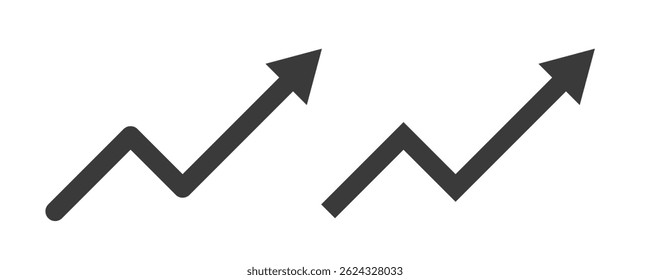 Growing business arrow icon. Profit arrow symbol. Business concept, growing chart. Arrow moving up growing Trend. Editable line width