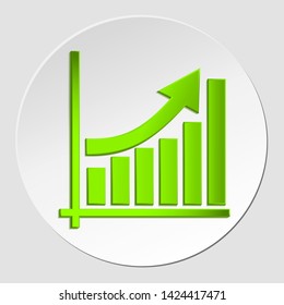 Growing business arrow on diagram of growth, Profit green arrow. vector graph icon. eps10