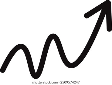 Growing business arrow on white, Profit arrow, Vector illustration.Business concept, growing chart. Concept of sales symbol icon with arrow moving up. Economic Arrow With Growing Trend.	