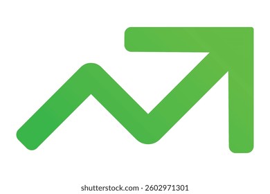Growing business arrow on white BG, Profit arrow, Vector illustration.  Business concept, growing chart. line graph analysis thin line icon, vector illustration. 