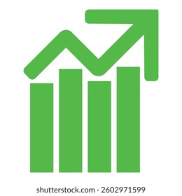 Growing business arrow on white, Growing graph arrow vector, Profit arrow, Vector illustration.  Business concept, growing chart. line graph analysis thin line icon, vector illustration. 