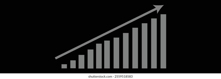 Growing business Color arrow with bar chart, Profit arrow Vector Illustration . Business concept, growing chart. Concept of sales symbol icon with arrow moving up. Economic Arrow With Growing Trend.