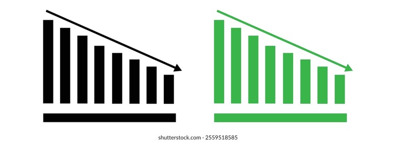 Growing business Color arrow with bar chart, Profit arrow Vector Illustration . Business concept, growing chart. Concept of sales symbol icon with arrow moving up. Economic Arrow With Growing Trend.