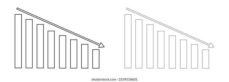 Growing business Color arrow with bar chart, Profit arrow Vector Illustration . Business concept, growing chart. Concept of sales symbol icon with arrow moving up. Economic Arrow With Growing Trend.