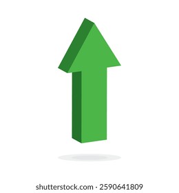 Growing business green 3d arrow going up. Profit arow Vector illustration. Business concept, growing chart. Concept of sales symbol icon with arrow moving up. Economic green Arrow With Growing Trend.