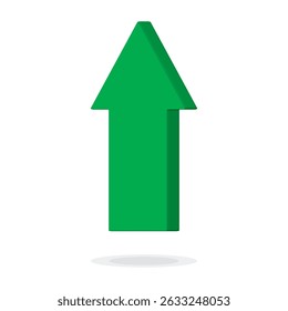 Growing business green 3d arrow going up. Profit arow Vector illustration. Business concept, growing chart. Concept of sales symbol icon with arrow moving up. Economic green Arrow With Growing Trend.