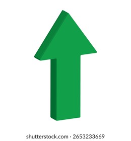 Growing business green 3d arrow going up. Profit arow Vector illustration. Business concept, growing chart. Concept of sales symbol icon with arrow moving up. Economic green Arrow With Growing Trend.