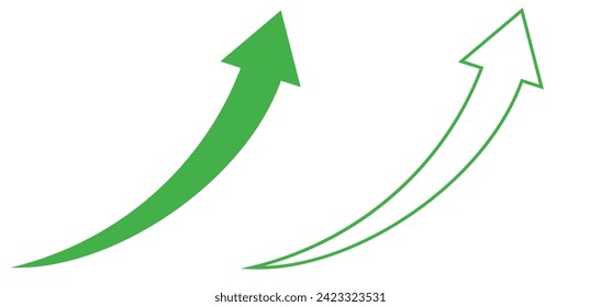 Growing business  green arrow with bar chart, Profit arow Vector illustration.Business concept, growing chart. Concept of sales symbol icon with arrow moving up. Economic Arrow With Growing Trend.