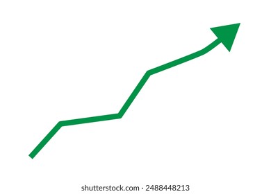 Growing business green arrow chart bar. Profit arow Vector illustration. Business concept, growing chart. Concept of sales symbol icon with arrow moving up. Economic Arrow With Growing Trend.