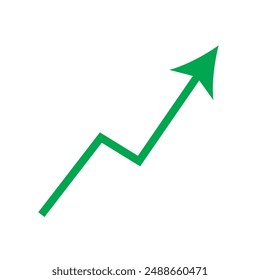 Growing business green arrow chart bar. Profit arow Vector illustration. Business concept, growing chart. Concept of sales symbol icon with arrow moving up. Economic Arrow With Growing Trend.