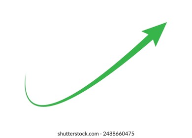 Growing business green arrow chart bar. Profit arow Vector illustration. Business concept, growing chart. Concept of sales symbol icon with arrow moving up. Economic Arrow With Growing Trend.