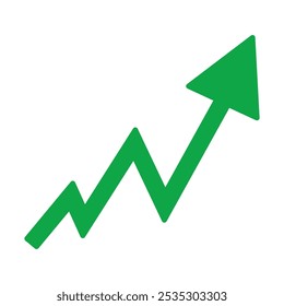 Growing business green arrow chart bar. Profit arow Vector illustration. Business concept, growing chart. Concept of sales symbol icon with arrow moving up. Economic Arrow With Growing Trend.