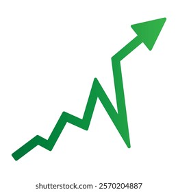 Growing business green arrow chart bar. Profit arow Vector illustration. Business concept, growing chart. Concept of sales symbol icon with arrow moving up. Economic Arrow With Growing Trend.