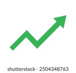 Growing business green arrow. Profit green arrow, Vector illustration. Business concept, growing chart. Concept of sales symbol icon with arrow moving up. Economic Arrow With Growing Trend.