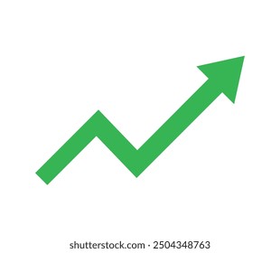 Growing business green arrow. Profit green arrow, Vector illustration. Business concept, growing chart. Concept of sales symbol icon with arrow moving up. Economic Arrow With Growing Trend.